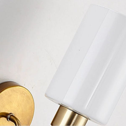 Simplicity Frame Glass Cylinder 1/2-Light Wall Sconce Lamp