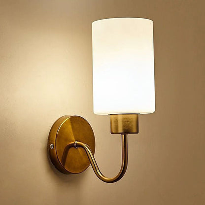Simplicity Frame Glass Cylinder 1/2-Light Wall Sconce Lamp