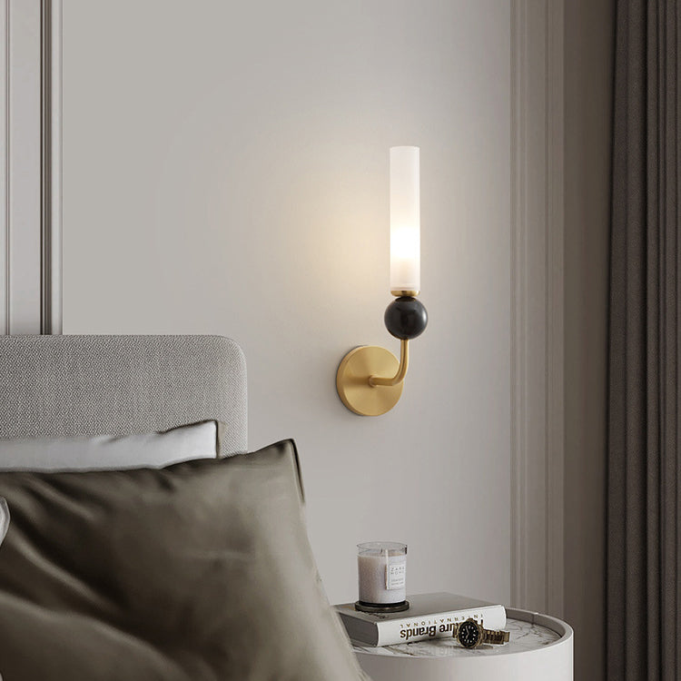 Simplicity Acrylic Cylinder Shade 1-Light Wall Sconce Lamp