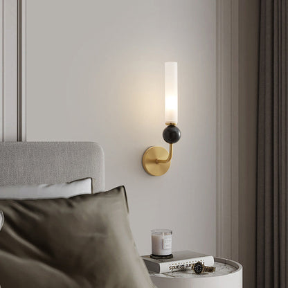 Simplicity Acrylic Cylinder Shade 1-Light Wall Sconce Lamp