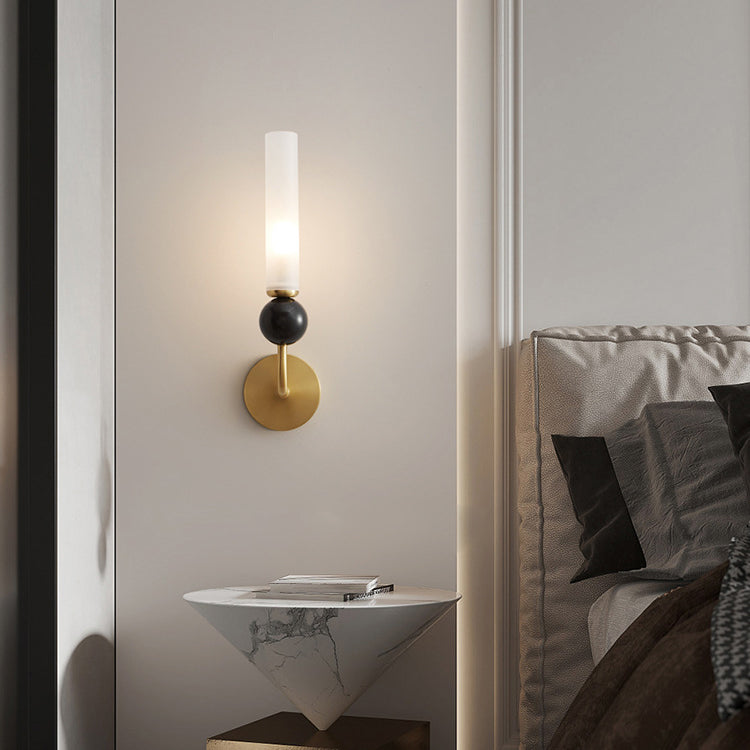 Simplicity Acrylic Cylinder Shade 1-Light Wall Sconce Lamp