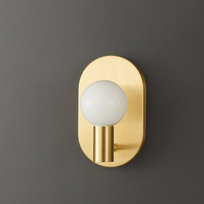 Luxury Full Copper Frame Glass 1-Light Wall Sconce Lamp