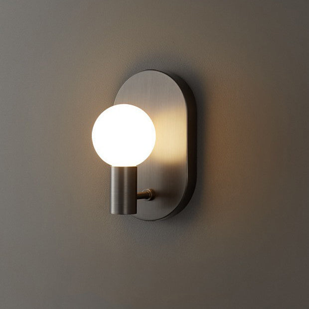 Luxury Full Copper Frame Glass 1-Light Wall Sconce Lamp