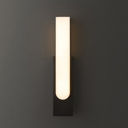 Column Imitation Marble Shade Hardware LED Wall Sconce Lamp