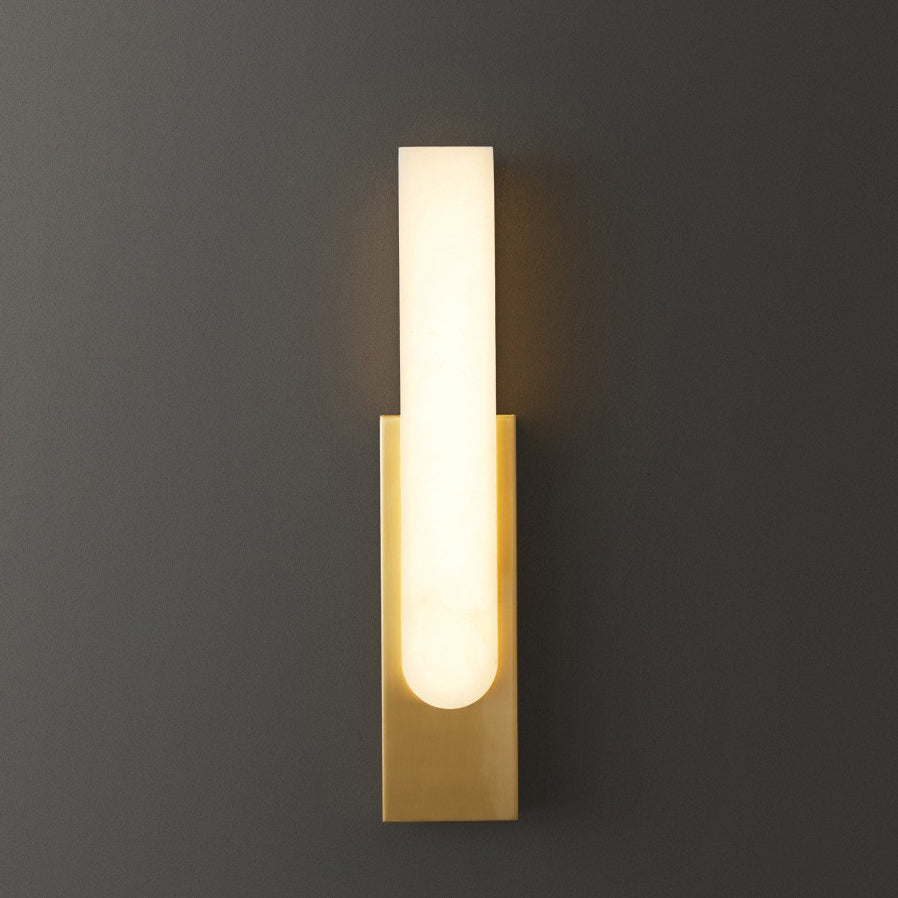 Column Imitation Marble Shade Hardware LED Wall Sconce Lamp