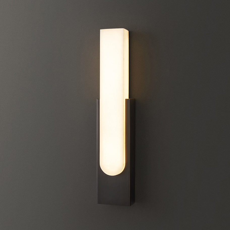 Column Imitation Marble Shade Hardware LED Wall Sconce Lamp