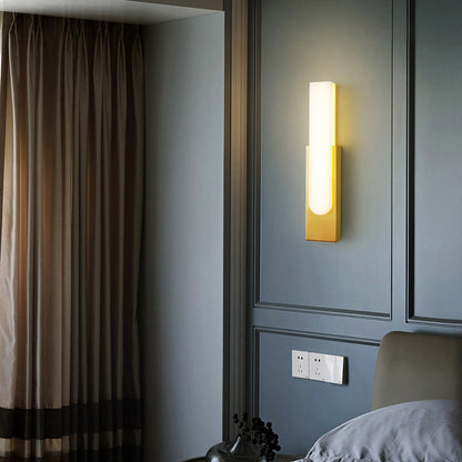 Column Imitation Marble Shade Hardware LED Wall Sconce Lamp