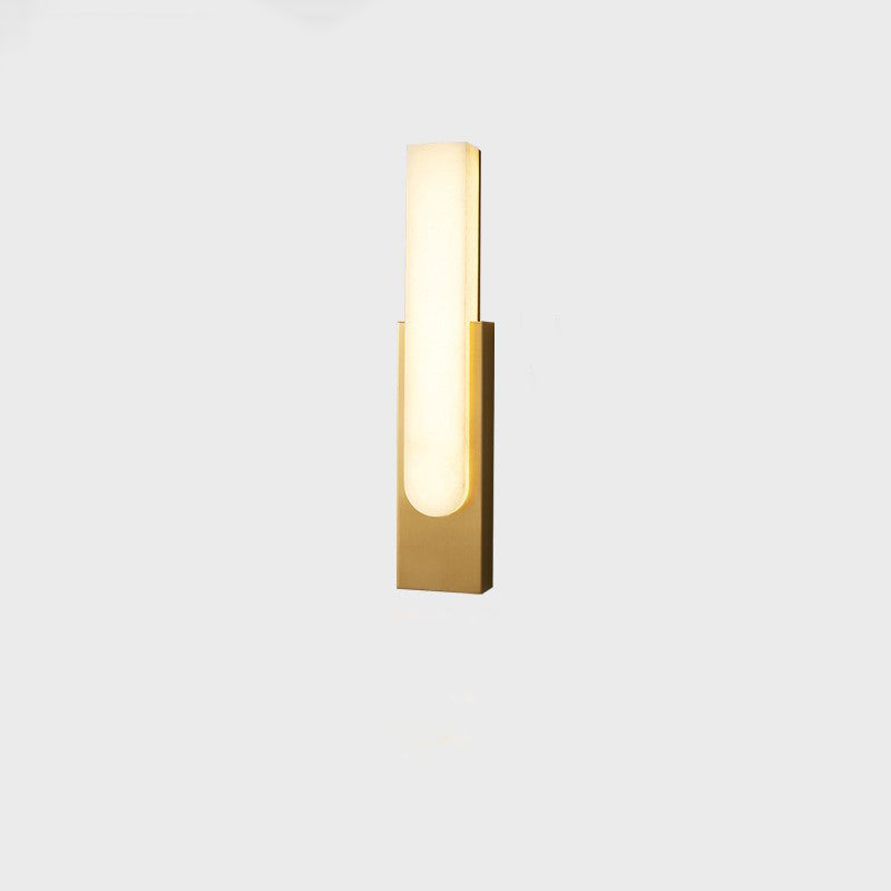 Column Imitation Marble Shade Hardware LED Wall Sconce Lamp