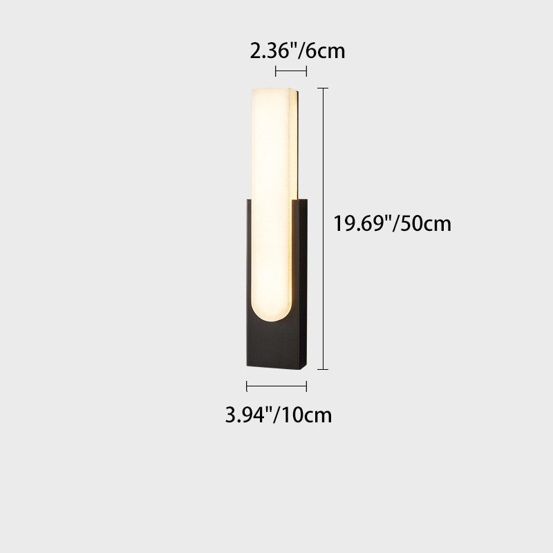 Column Imitation Marble Shade Hardware LED Wall Sconce Lamp