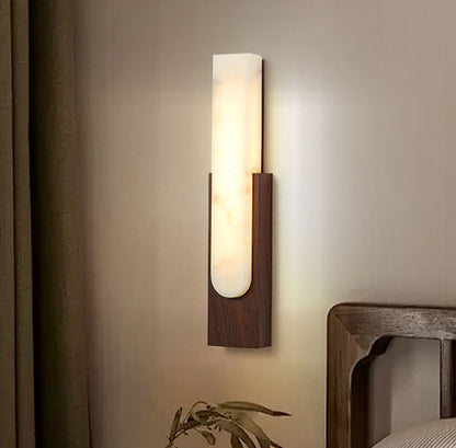 Column Imitation Marble Shade Hardware LED Wall Sconce Lamp