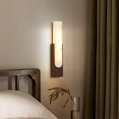 Column Imitation Marble Shade Hardware LED Wall Sconce Lamp