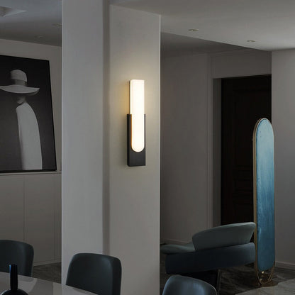 Column Imitation Marble Shade Hardware LED Wall Sconce Lamp
