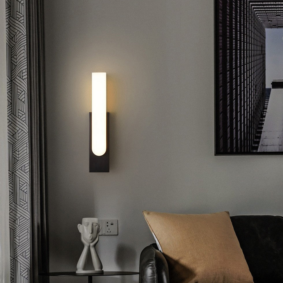 Column Imitation Marble Shade Hardware LED Wall Sconce Lamp