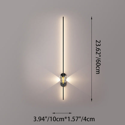 Minimalist Iron Aluminum Straight Line LED Wall Sconce Lamp