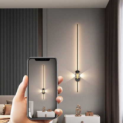 Minimalist Iron Aluminum Straight Line LED Wall Sconce Lamp