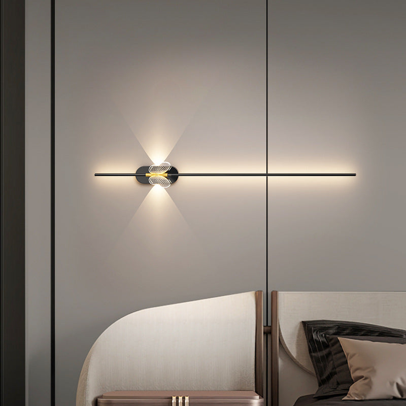 Minimalist Iron Aluminum Straight Line LED Wall Sconce Lamp