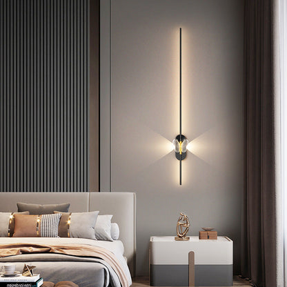 Minimalist Iron Aluminum Straight Line LED Wall Sconce Lamp
