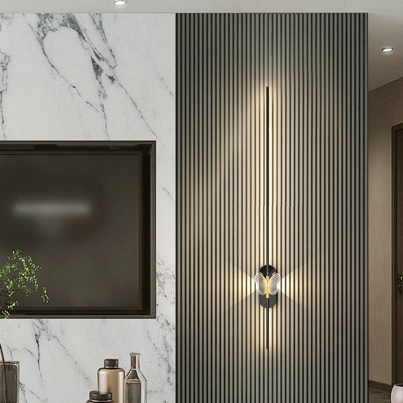 Minimalist Iron Aluminum Straight Line LED Wall Sconce Lamp