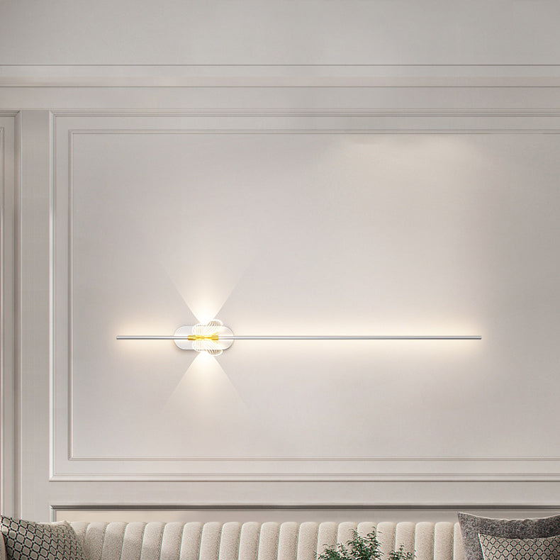 Minimalist Iron Aluminum Straight Line LED Wall Sconce Lamp