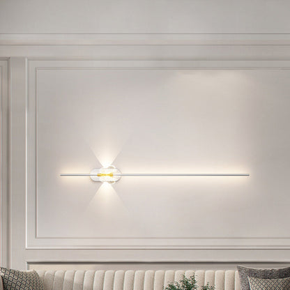 Minimalist Iron Aluminum Straight Line LED Wall Sconce Lamp