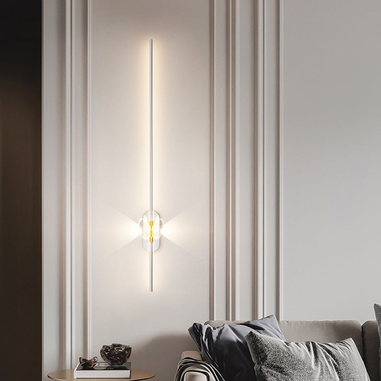 Minimalist Iron Aluminum Straight Line LED Wall Sconce Lamp