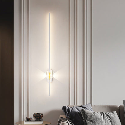 Minimalist Iron Aluminum Straight Line LED Wall Sconce Lamp
