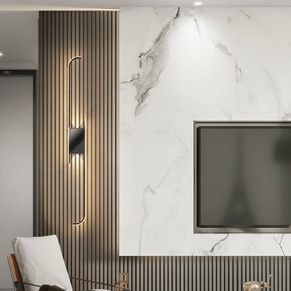 Minimalist Iron Aluminum Straight Line LED Wall Sconce Lamp