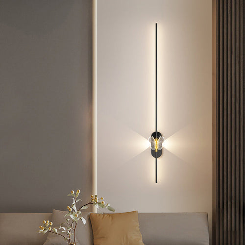 Minimalist Iron Aluminum Straight Line LED Wall Sconce Lamp