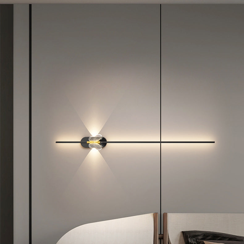 Minimalist Iron Aluminum Straight Line LED Wall Sconce Lamp