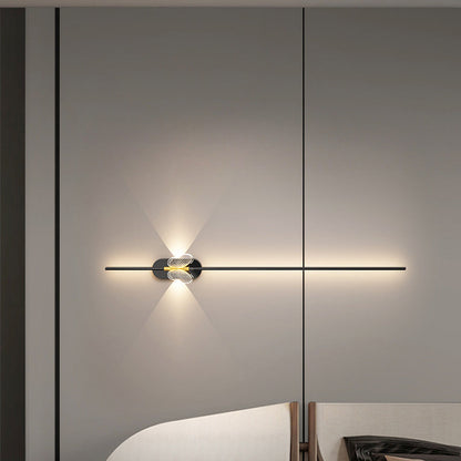 Minimalist Iron Aluminum Straight Line LED Wall Sconce Lamp