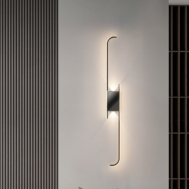Simplicity Arc Strip Iron Aluminum LED Wall Sconce Lamp