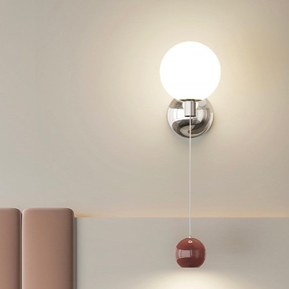 Nordic Iron Glass Spherical Shade LED Wall Sconce Lamp