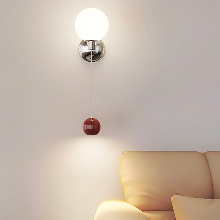 Nordic Iron Glass Spherical Shade LED Wall Sconce Lamp