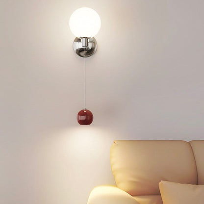 Nordic Iron Glass Spherical Shade LED Wall Sconce Lamp