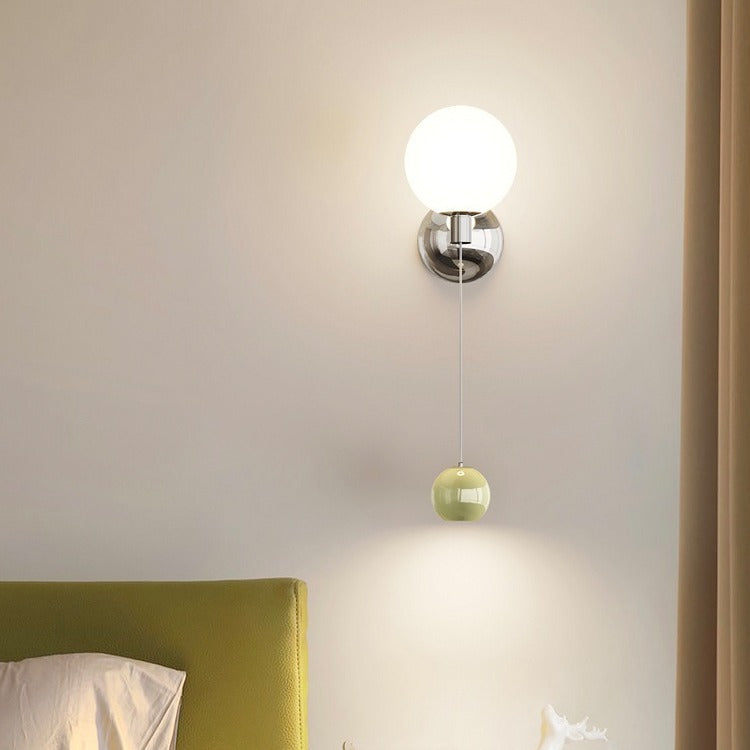 Nordic Iron Glass Spherical Shade LED Wall Sconce Lamp