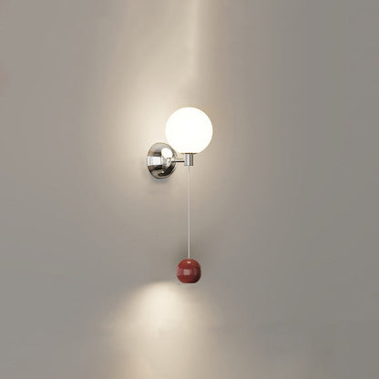 Nordic Iron Glass Spherical Shade LED Wall Sconce Lamp