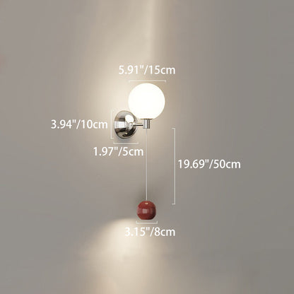 Nordic Iron Glass Spherical Shade LED Wall Sconce Lamp