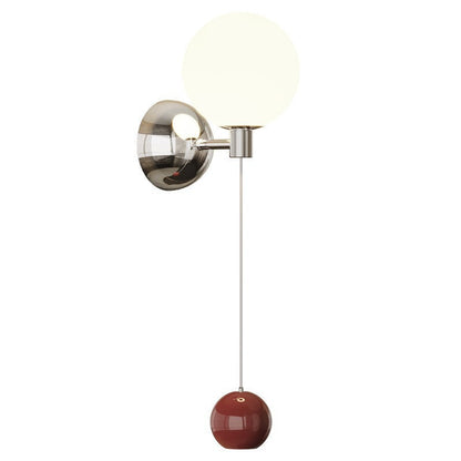 Nordic Iron Glass Spherical Shade LED Wall Sconce Lamp
