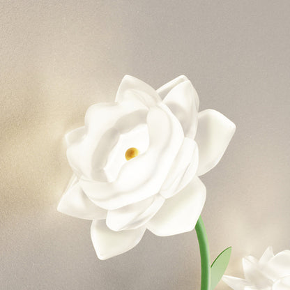 Art Deco Iron Rose Flower Glass Shade LED Wall Sconce Lamp