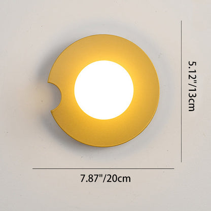 Scandinavian Circle Iron Glass 1-Light Wall Sconce Lamp