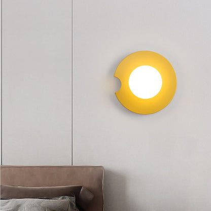 Scandinavian Circle Iron Glass 1-Light Wall Sconce Lamp