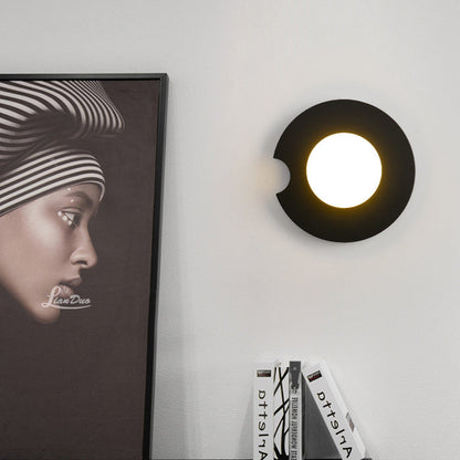 Scandinavian Circle Iron Glass 1-Light Wall Sconce Lamp
