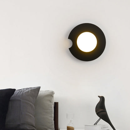 Scandinavian Circle Iron Glass 1-Light Wall Sconce Lamp
