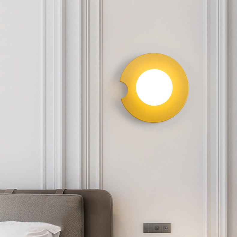 Scandinavian Circle Iron Glass 1-Light Wall Sconce Lamp