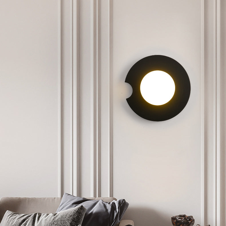 Scandinavian Circle Iron Glass 1-Light Wall Sconce Lamp