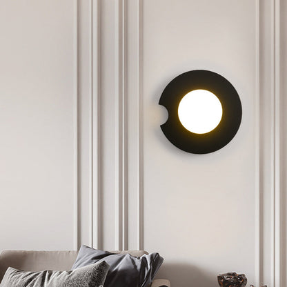 Scandinavian Circle Iron Glass 1-Light Wall Sconce Lamp