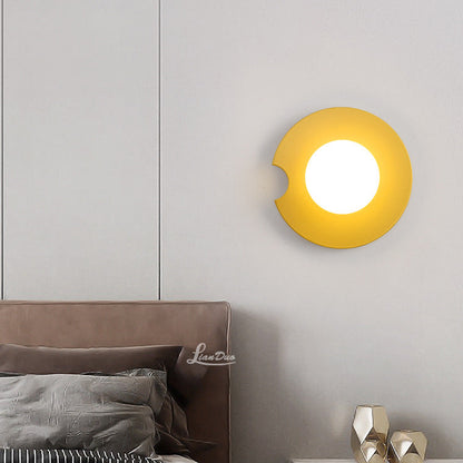Scandinavian Circle Iron Glass 1-Light Wall Sconce Lamp