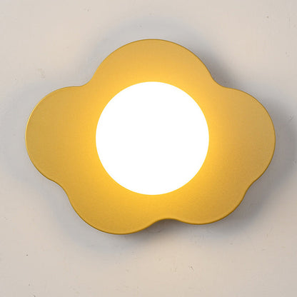 Scandinavian Iron Flower Glass 1-Light Wall Sconce Lamp