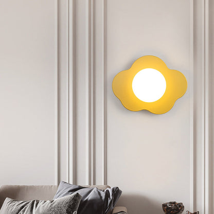 Scandinavian Iron Flower Glass 1-Light Wall Sconce Lamp