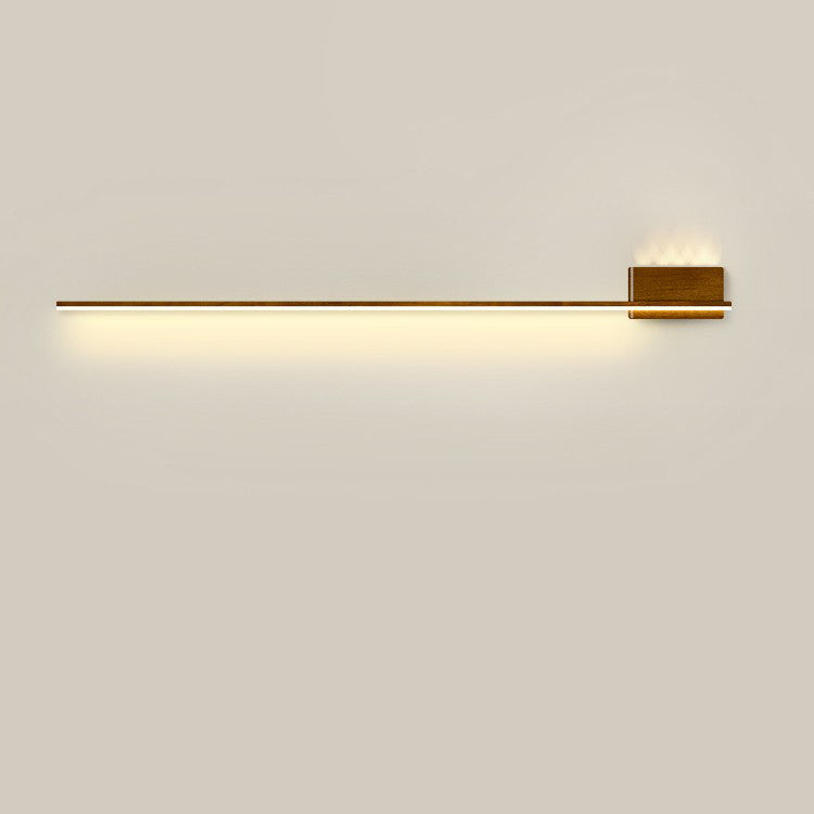 Aluminum Wood Grain Straight Line LED Wall Sconce Lamp